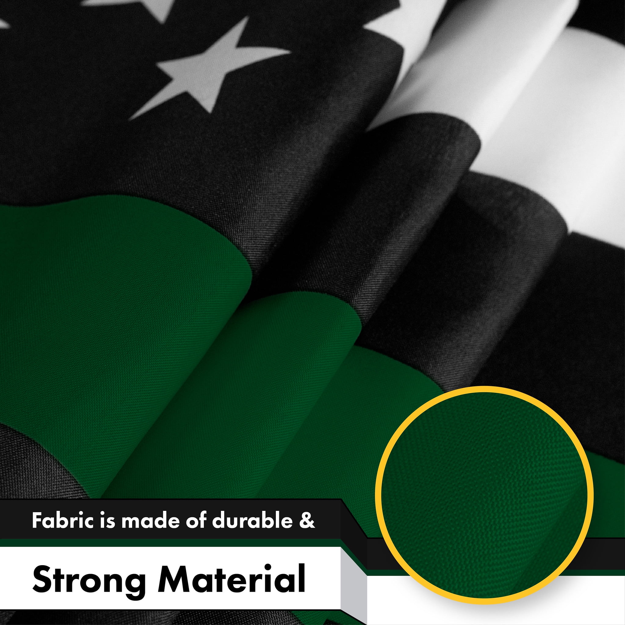 Thin Green Line American Flag 3x5FT 2-Pack Printed 150D Polyester By G128