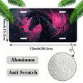 thumbnail image 2 of 1 Pcs 2D Flat License Plate Covers & Frames, Black Horse with Dreamcatcher For Decorative Front, Waterproof For Decoration Aluminum License Plate Covers & Frames Cover For Men Women, 12" X 6", 2 of 7