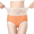 thumbnail image 1 of Gibobby Panty Microfibra con Encaje Calzoncillos de algodón triangulares transpirables con realce de cadera sin costuras de encaje Sexy de cintura alta para mujer(Anaranjado, L), 1 of 5