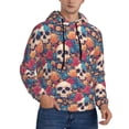 thumbnail image 2 of Sikiie colorful Skull rose Men's Hoodie, Essentials Hoodie, Sweatshirt, Pullover Hooded Sweatshirt for Men-X-Large, 2 of 7