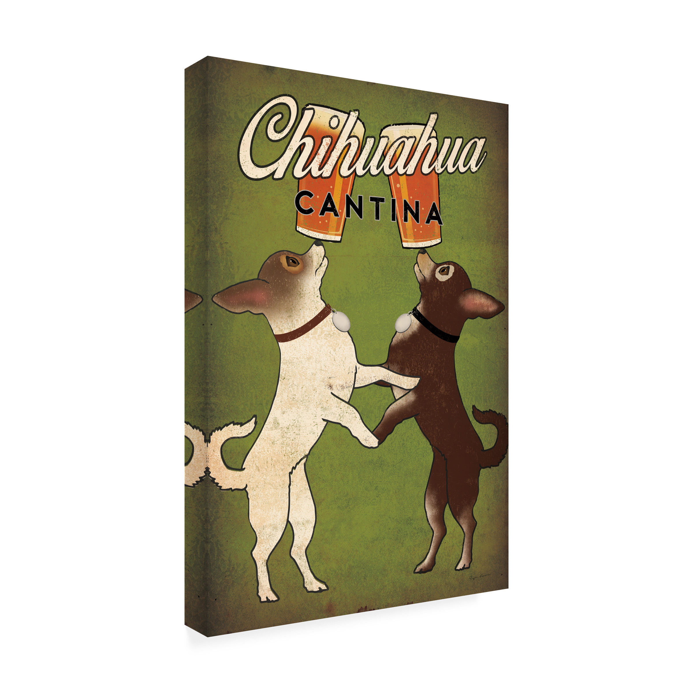 Trademark Fine Art Ryan Fowler Double Chihuahua Canvas Wall Art - 22x32