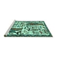 thumbnail image 2 of Ahgly Company Machine Washable Indoor Round Animal Turquoise Blue Traditional Area Rugs, 3' Round, 2 of 4