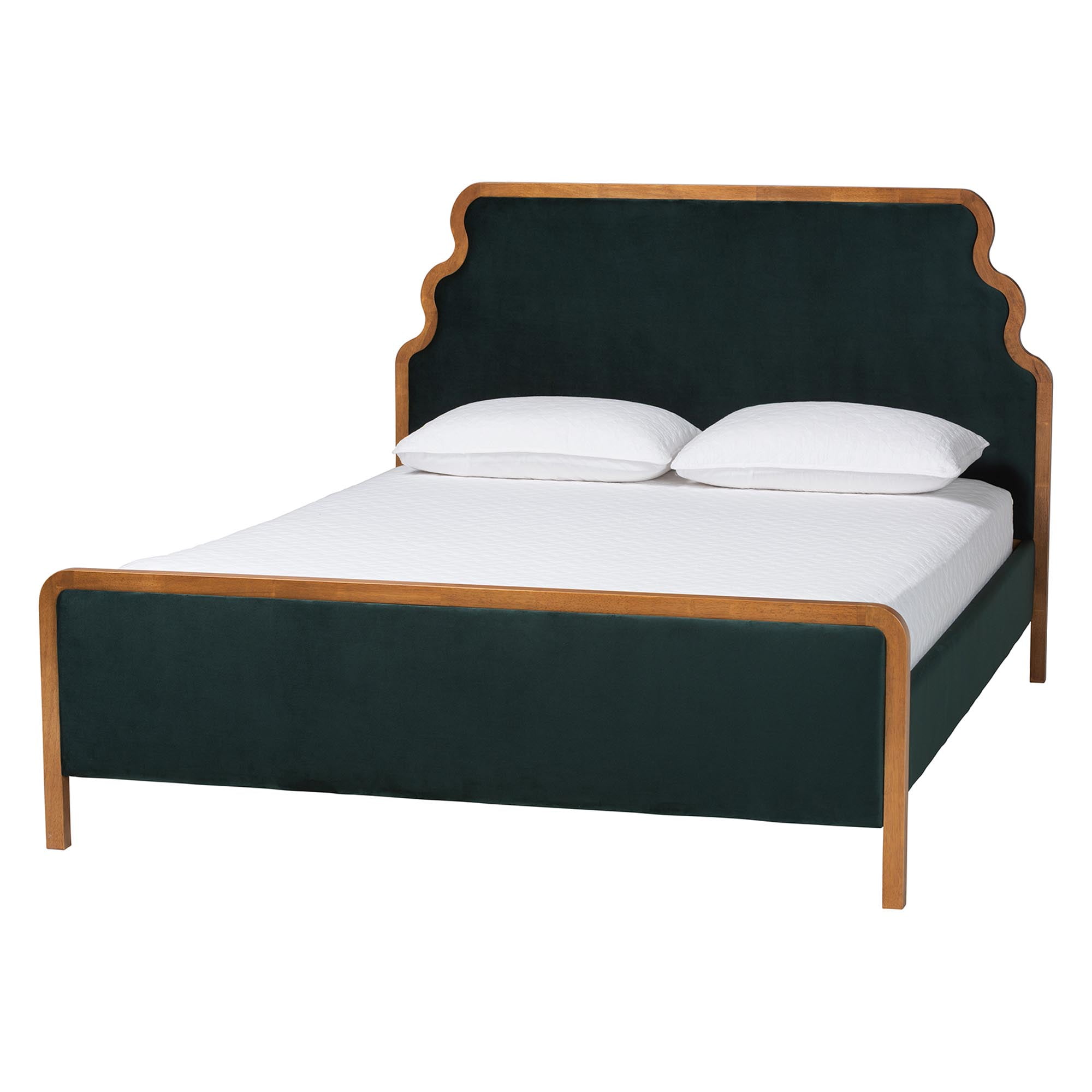 Baxton Studio Gerianne Modern Platform Bed, Queen, Green