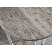 Roundhill Furniture Elysian Contemporary Round End Table with Shelf, Gray