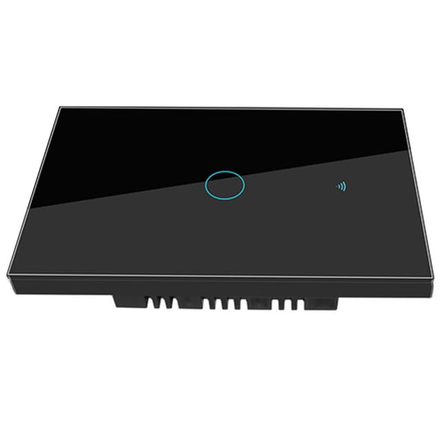 Injueey Interruptor táctil inteligente WIFI sin cable neutro 110V220V tuya APP RF433 control remoto control de voz interruptor de luz Electrónica Negro Toque 1 cuadrilla