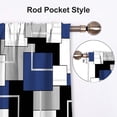 thumbnail image 5 of Navy Blue Thin Kitchen Curtains Tiers and Valances Set 3 Piece for Windows Geometric Modern Art Kitchen Window Curtains Set,Grey and Black Valances for Living Room(36" Tiers Set), 5 of 6