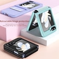 thumbnail image 5 of Compatible with Samsung Galaxy Z Flip 6 Case with Hinge Protection, Slim Hard PC Cute Women Men Retractable Anti-Scratch Shockproof Cover Case for Samsung Galaxy Z Flip6. QLD-Black, 5 of 10