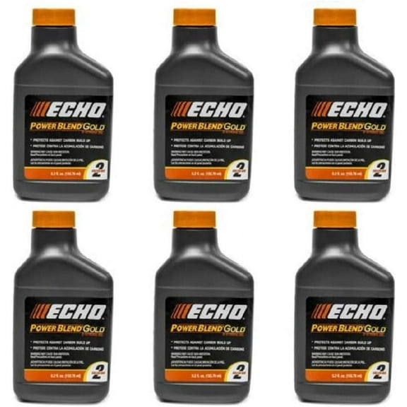 6 Pack of Echo PowerBlend Gold 2-Stroke Engine Oil 5.2 oz Bottle 50:1 Mix for 2 Gallons 6450002S-6PK