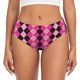thumbnail image 1 of Fotbe pink and black argyle Calzones Estampados para Mujer – Ropa Interior de Algodón, Cómoda, Suave y Elástica-Medium, 1 of 6
