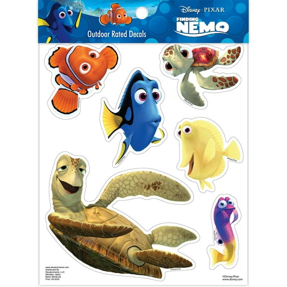 Disney Finding Nemo Decals - Set of 6 Nemo Dory Crush Bubbles Gurgle Squirt Vinyl Stickers for Car Laptop Computer Kids Water Bottle Outdoor Waterproof