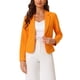 thumbnail image 1 of Blazer de Negocios INSPIRE CHIC para Mujeres, Chaquetas de Traje Casual Elegante de Oficina, Abierto Frontal, Talla XS, Naranja, 1 of 6