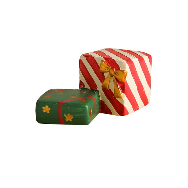 Acuario Para Pecera, Árbol De Navidad De Resina/Caja De Regalo, Adorno De Navidad, Decoración Creativa De Paisajismo Serendint HA041005-01