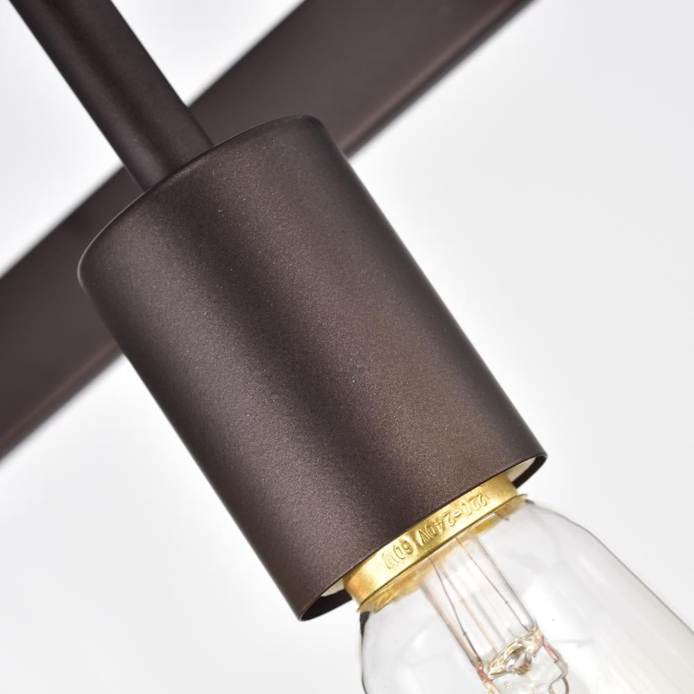 CHLOE Ironclad Industrial 5 Light Bronze Island Pendant Ceiling Fixture 36"