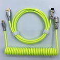 thumbnail image 3 of Cable USB 3.0 en espiral jinwen 1.8 Conector de Aviación Tipo C Estirable 5V 4A Verde, 3 of 7