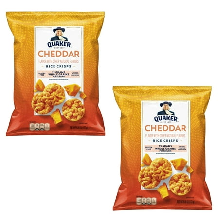( 2 Pack ) Quaker Rice Crisps, Cheddar Cheese, Gluten Free, 6.06 oz Bag
