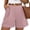 Pink women plus size shorts with pockets a1, variant on Cagogo Women Plus Size High Waisted Shorts with Pockets Button Casual Solid Regular Fit Travel Trousers Summer Loose Beach Lounge Wear, Army Green 2XL