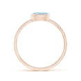 thumbnail image 2 of ANGARA Natural East-West Bezel-Set Oval Aquamarine and Diamond Ring in 14K Rose Gold for Women (Size-6x4mm) | March Birthstone, Birthday, Anniversary, Jewelry Gift for Women | Natural Aquamarine Ring, 2 of 9