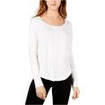 thumbnail image 1 of Lucky Brand Womens Exposed-Seam Thermal Basic T-Shirt, White, X-Small, 1 of 1
