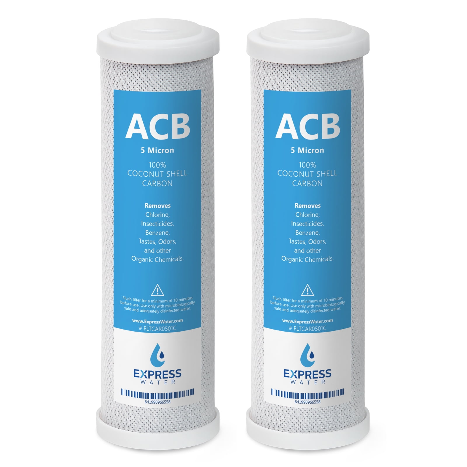 2 Pack Activated Carbon Block ACB Filter Replacement 5 Micron, 10