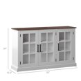 thumbnail image 2 of Twin Star Home 55" Two Tone Sideboard with Window Pane Glass Doors and Adjustable Shelves, 2 of 8