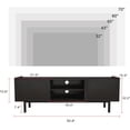 thumbnail image 2 of Weselon TV Stand for TVs Up to 70 Inch, Accent Iron Rattan Storage Cabinet Television Stands Entertainment Media Center Console Table with Sliding Barn Door and Adjustable Shelves for Living Room, 2 of 8