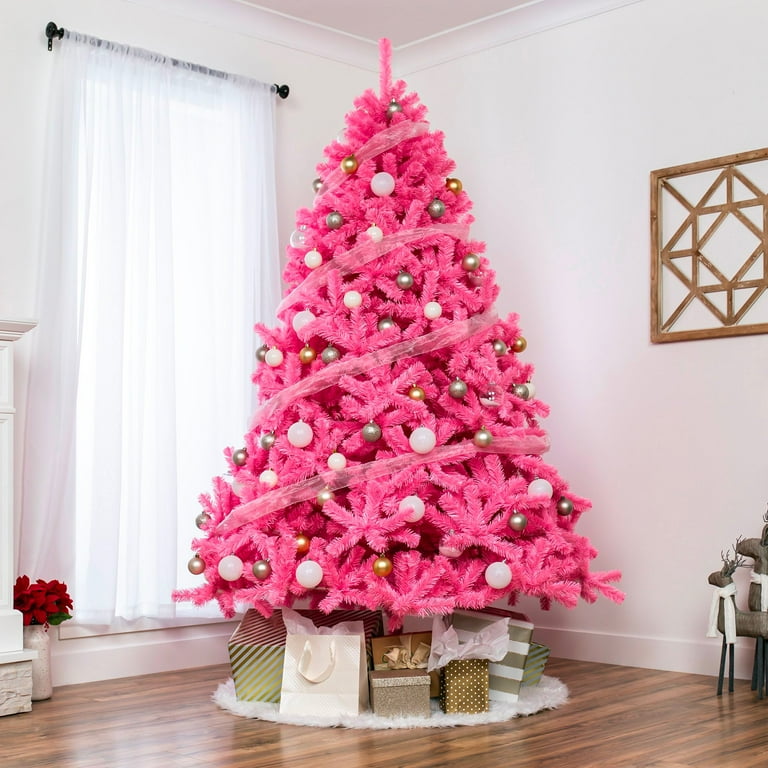 Best Choice Products 4.5ft Artificial Pink Christmas Full Tree