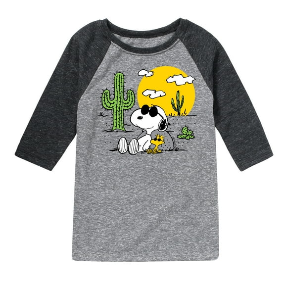 Peanuts - Snoopy & Woodstock - Toddler And Youth Raglan Graphic T-Shirt