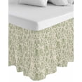 thumbnail image 3 of Sage Green Flowers Bed Skirt King Size, Rustic Pastoral Botanical Floral Leaf Wrap Around Bed Skirting with Adjustable Elastic Strap, Dust Ruffled Pleated Bedskirts 18 Inch Drop for Bedroom King Beds, 3 of 3