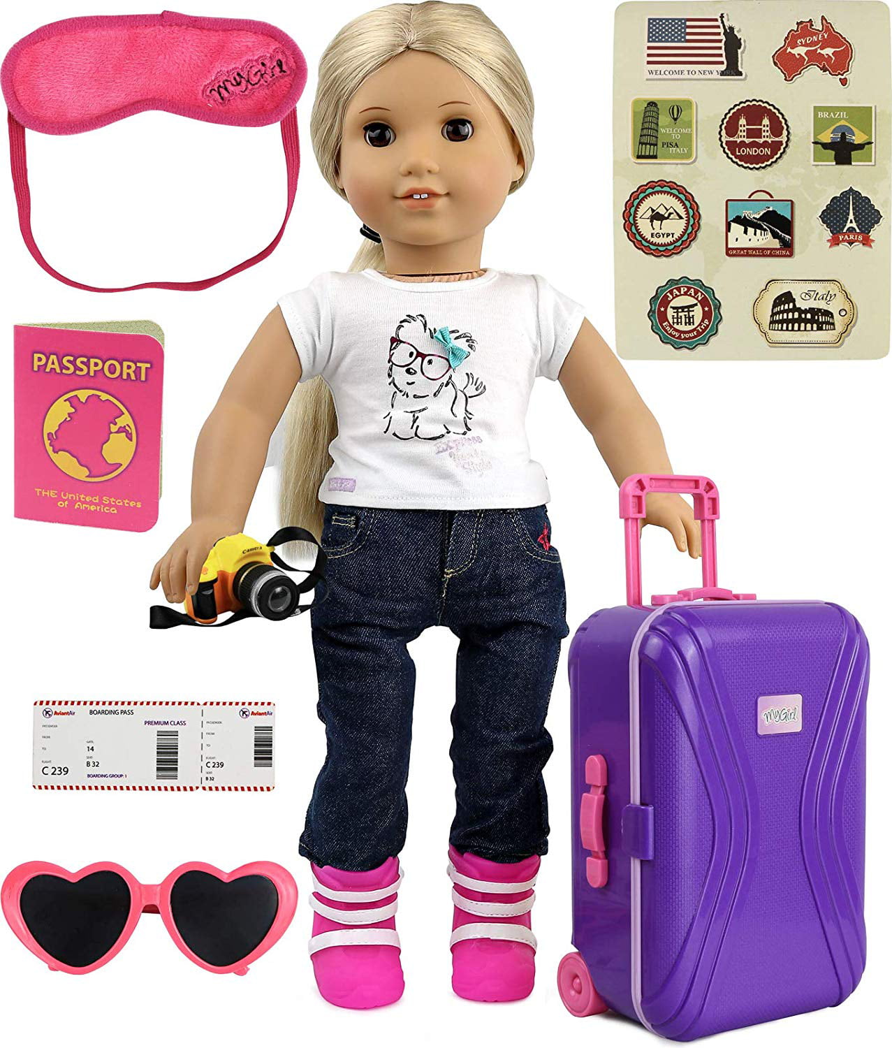 american girl doll store travel set