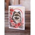 thumbnail image 2 of Keeshond Valentine Roses Greeting Cards Pack of 8 7 in x 5 in, 2 of 3