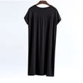 thumbnail image 6 of Tnhcen Women's Plus Size Cotton Sleepwear Dress - Solid Color Crew Neck Loose Fit Midi Nightgown with Built-in Bra Comfortable Home Dress (M-4XL), 6 of 7
