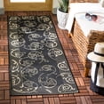 thumbnail image 2 of Safavieh Courtyard Daniel Oriental Indoor/Outdoor Runner Rug, Black/Sand, 2'3" x 6'7", 2 of 10