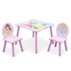 Delta Children Disney Princess 3 Piece Wood Toddler Table and Chair Set, Pink