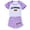 Purple, variant on Girls Big Kids Summer German Flag Print Short Sleeve Two PC Set