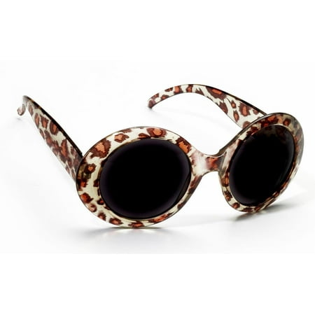 Retro Rock Leopard Costume Sunglasses Adult One