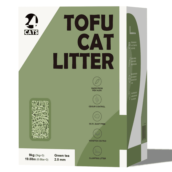 24 CATS Odor Control & Dust-free Green Tea Tofu Cat Litter, 21lbs Bag
