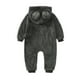 thumbnail image 4 of Body De Bebé Canastilla Onesies Para Niños Pequeños Niñas Color Felpa Lindo Oso Orejas Invierno Grueso Mantener Caliente Mono Mameluco Verde Oliva Odeerbi  LM103-3736, 4 of 9