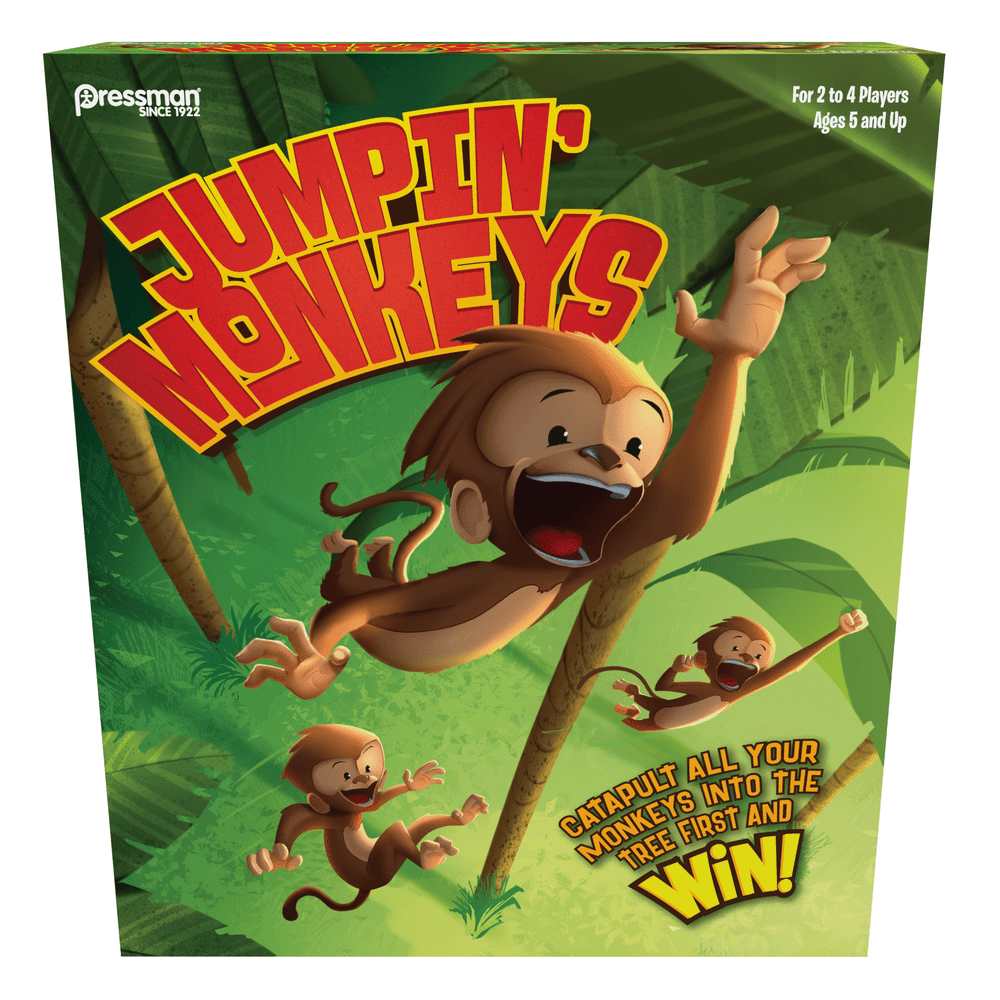 Pressman Jumpin' Monkeys Game Catapult Your Monkeys Into the Tree to