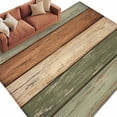 thumbnail image 2 of 6'x9' Area Rugs, Farmhouse Sage Green Brown Indoor Outdoor Area Rug for Living Room Bedroom, Vintage Wooden Striped Washable Bathroom Rugs Kitchen Floor Carpet Mats Home Decor Aesthetic, 2 of 8
