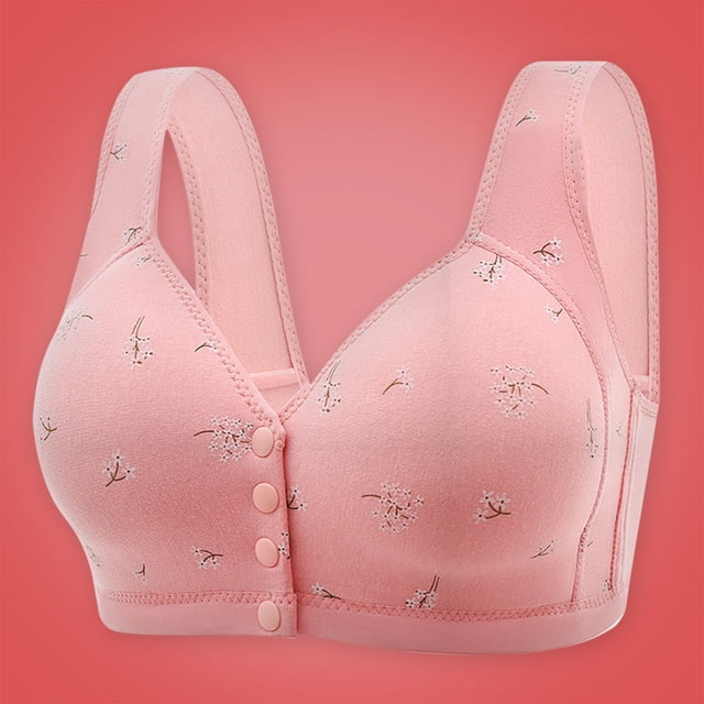 Sports Bras for Women, Front Closure Beauty Back Full Coverage ComEasy Close Front Buckle Corset, Red L-5XL,