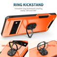 thumbnail image 3 of SaniMore for Google Pixel 7 Multi-Functional Case, 3-Layer Protection Magnetic Cover Support Car Mount & 360° Rotatable Metal Ring Kickstand Full Body Shockproof Protective Shell, Orange, 3 of 8