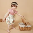 thumbnail image 2 of Baby Girl Romper Dresses Newborn Floral Summer Clothes Set Infant Backless One Piece Bodysuit Jumpsuit 3-24 months, 2 of 6