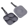 thumbnail image 4 of Black Omelet Pan, Comfortable To Hold 4 Hole Frying Pan Heat Resistant Wide Use With Handle For Kitchen For Gas Black, 4 of 8
