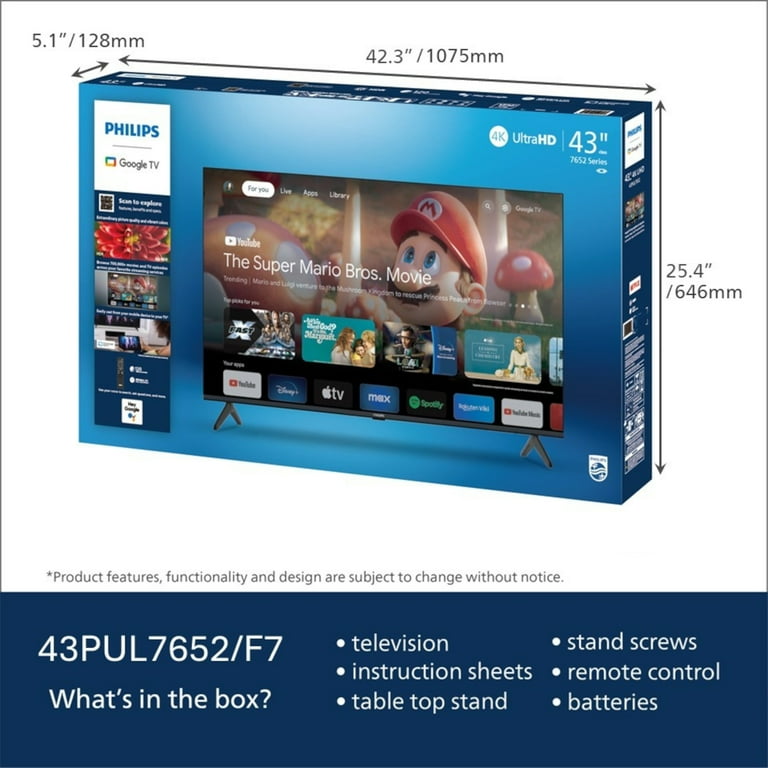 Philips 43” Class 144Hz 4K Ultra HD Gaming + Google