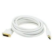 28AWG DisplayPort to DVI-D Dual  Cable - White (4 Lengths Available) - Monoprice®