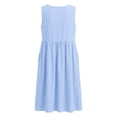 thumbnail image 5 of WRKEKC Casual Dresses for Women Solid Crew Neck Sleeveless Linen Cotton Pockets Midi Versatile Casual Wear Chic, 5 of 9