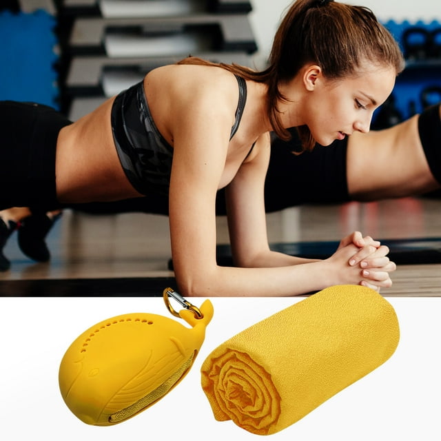 Linda Pequeña Ballena Toalla Deportiva Microfibra Azul Absorbente de Sudor Gimnasio Toalla Portátil de Enfriamiento de Hielo 12x7x5cm 1 Pieza