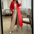 thumbnail image 5 of Women'S Anoraks Elegant Long Anorak Coat Fall Winter Outerwear with Sleeves and Large Lapel Red M, 5 of 5