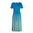thumbnail image 3 of Women's Plus Size Casual Fashion Gradient Print Round Neck Short Sleeve Pocket Tie-Waist Swing Dress - Sky Blue XL, 3 of 5