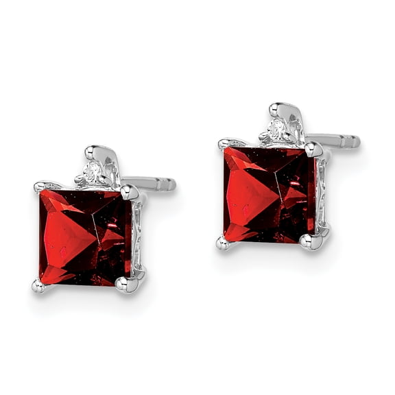 Primal Gold 14 Karat White Gold Garnet and Diamond Earrings